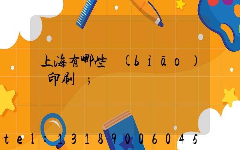 上海有哪些標(biāo)簽印刷廠