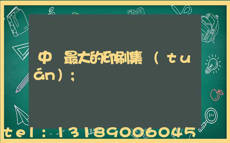 中國最大的印刷集團(tuán)