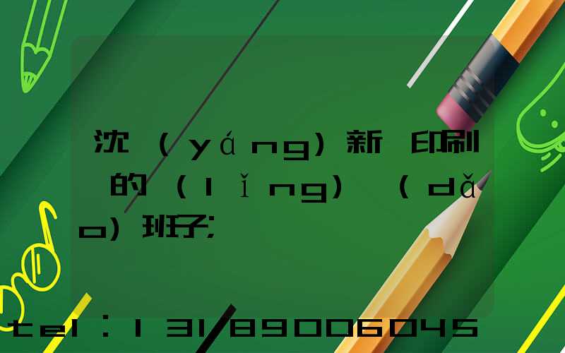 沈陽(yáng)新華印刷廠的領(lǐng)導(dǎo)班子